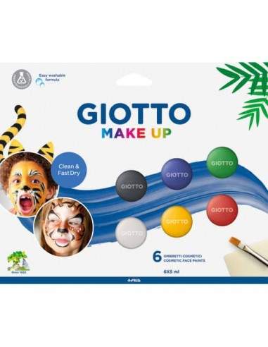 Set di 6 ombretti cosmetici GIOTTO Make Up bianco, rosso, nero, giallo, verde, blu 476200 Giotto - 1