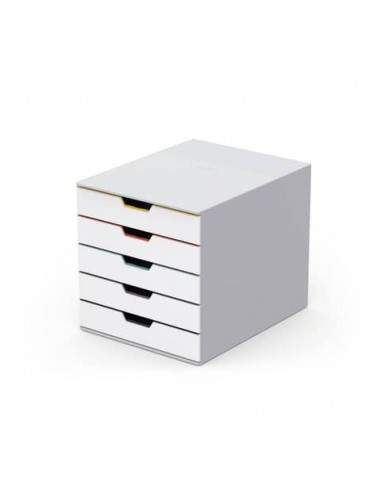 Cassettiera DURABLE Varicolor® 5 cassetti 28x35,6x29,2 cm profili colorati - 762527 Durable - 1