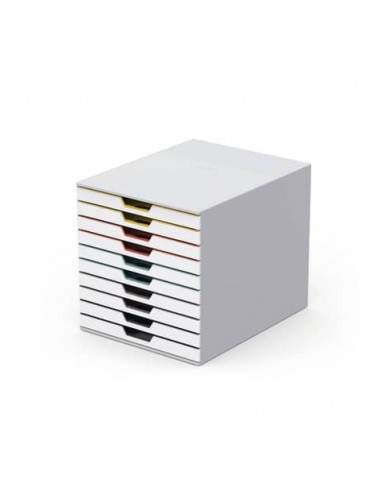 Cassettiera DURABLE Varicolor® 10 cassetti 28x35,6x29,2 cm profili colorati - 63027 Durable - 1