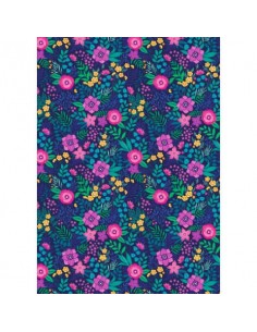 Carta da regalo Kartos Everyday 70x100 cm mod. Fiori Fucsia e Blu Conf. 10 fogli - 18866400B10 Lucart - 1