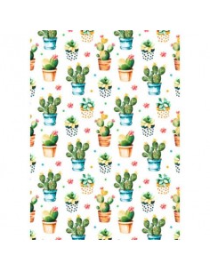 Carta da regalo Kartos Everyday 70x100 cm mod. Vasi di Piante Grasse Conf. 10 fogli - 18866600B10 Lucart - 1