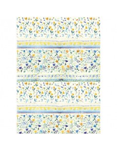 Carta da regalo Kartos Everyday 70x100 cm mod. Fiori Azzurri e Gialli Conf. 10 fogli - 18881300B10  - 1