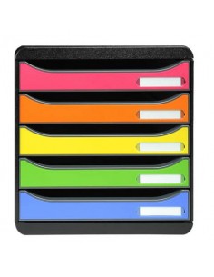 Cassettiera 5 cassetti Big-Box arlecchino per A4+ 34,7x27,8x27,1 cm 309798D Exacompta - 1