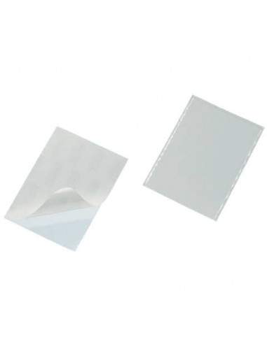 Portabiglietti da visita adesivi DURABLE POCKETFIX® 5,7x9 cm trasparente conf. 100 pezzi - 829319 Durable - 1