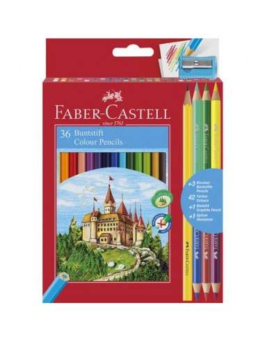 Matite colorate Faber-Castell Eco Il Castello Conf. 36 + 3 Bicolor + 1 Grafite - 110336 Faber Castell - 1