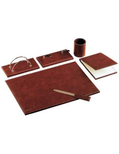 Set da scrivania classico Munari in similpelle bruciato 6 pezzi - 22028MU2300 Munari - 1