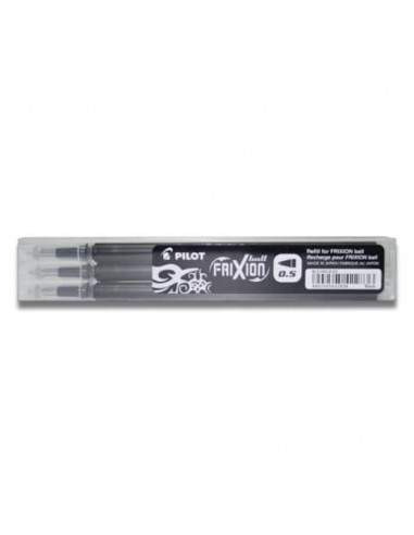 Refill sfera Pilot Frixion Ball 0,5 mm nero Set 3 pezzi - 6570 Pilot - 1