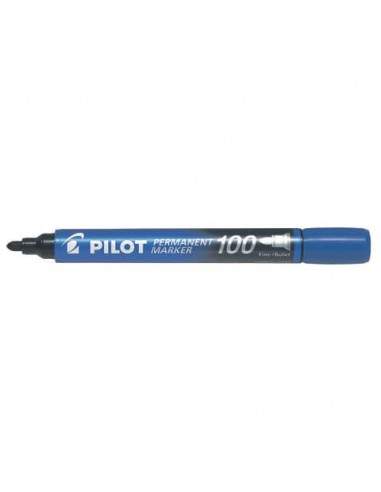 Marcatore permanente Pilot Permanent Marker 100 punta tonda 4,5 mm blu 2706 Pilot - 1
