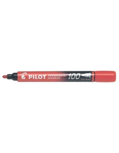 Marcatore permanente Pilot Permanent Marker 100 punta tonda 4,5 mm rosso 2707 Pilot - 1