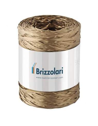Nastro in rafia sintetica Brizzolari 5 mm x 200 mt oro 6802.33 Brizzolari - 1