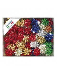 Stelle adesive per pacchi regalo Brizzolari 10 mm Ø 50 mm assortiti lucido  conf. 100 - B.15 Brizzolari - 1