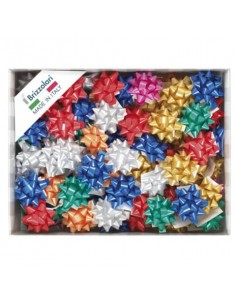 Stelle adesive per pacchi regalo Brizzolari 10 mm Ø 50 mm assortiti opaco conf. 100 - 3000 Brizzolari - 1