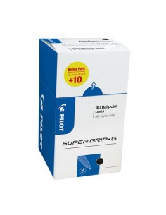 Penne a sfera con cappuccio Pilot Super Grip G 0,7 mm nero Value Pack 30+10 GRATIS - 000008 Pilot - 1