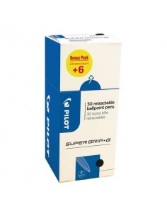 Penne a sfera a scatto Pilot Super Grip G 0,7 mm nero Value Pack 24+6 GRATIS - 000010 Pilot - 1