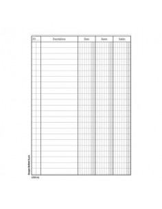Registro dare-avere-saldo data ufficio 96 pagg.  12x17 cm DU133300000  - 1