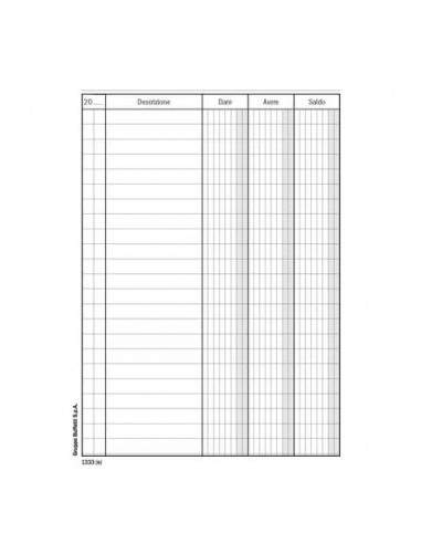 Registro dare-avere-saldo data ufficio 96 pagg.  12x17 cm DU133300000  - 1