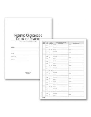 Registro cronologico deleghe/revoche data ufficio 48 pagg. 31x24,5 cm DU351118DR0  - 1