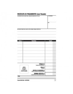 Ricevuta di pagamento B&B/Affittacamere data ufficio - blocco 25x2 copie autoricalcanti 16,8x10 cm DU16257B250  - 1