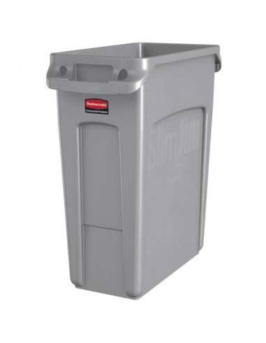 Contenitore rifiuti per differenziata Rubbermaid Slim Jim® con canali di ventilazione - 60 L Grey - 1971258 Rubbermaid - 1