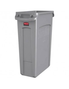 Contenitore rifiuti per differenziata Rubbermaid Slim Jim® con canali di ventilazione 87 L Grigio - FG354060GRAY Rubbermaid - 1