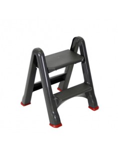 Scaletta pieghevole 2 scalini Rubbermaid 48,6 x 17,2 x 63 (a) cm grigio/rosso R034721 Rubbermaid - 1
