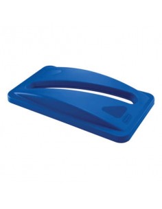 Coperchio per Slim Jim con foro a taglio per la carta Rubbermaid BLUE FG270388BLUE Rubbermaid - 1