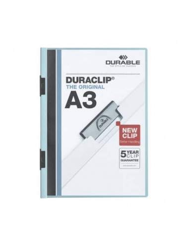 Cartellina con clip Durable DURACLIP® A3 - dorso 6 mm - capacità 60 fogli azzurro 221806 Durable - 1
