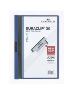 Cartellina con clip Durable DURACLIP® A4 - dorso 3 mm - capacità 30 fogli blu - 220007 Durable - 1