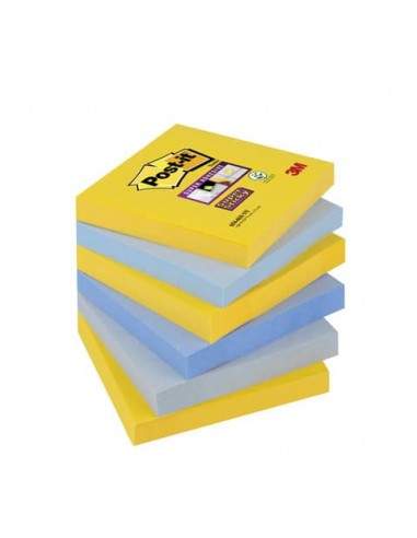 Foglietti riposizionabili Post-it® Super Sticky New York 76x76 mm giallo oro, ortensia e grigio cf 6 pz - 654-6SS- NY Philips - 