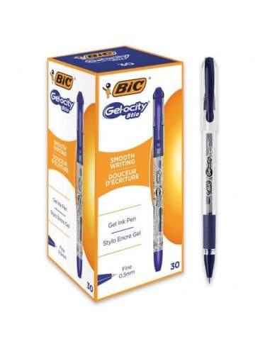 Penna gel con cappuccio BIC Gelocity Stic 0,5 mm blu 968484 Bic - 1