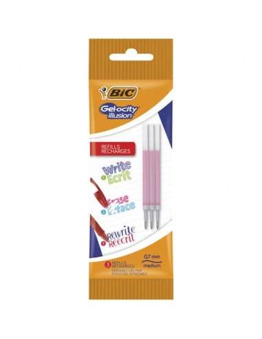 Refill BIC Gelocity Illusion Pouch 0,7 mm rosso Conf. 3 pezzi - 964821 Bic - 1