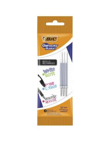 Refill BIC Gelocity Illusion Pouch 0,7 mm nero Conf. 3 pezzi - 964820 Bic - 1