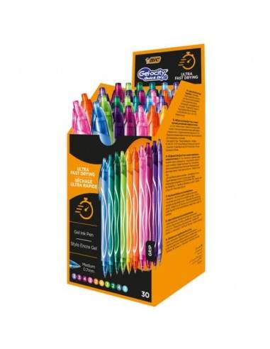 Penne gel a scatto BIC Gelocity Quick Dry 0,7 mm assortiti fun Conf. 30 pezzi - 972024 Bic - 1