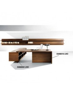 Scrivania direzionale DELLA ROVERE Lithos 190x90x75 cm sinistra con mobile servizio noce naturale D268016+D268050 Schneider - 1