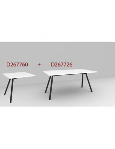 Scrivania DELLA ROVERE eKompi + allungo laterale 220x80x74 cm bianco struttura antracite - D267760 + D267726  - 1