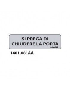 Cartello adesivo "Si prega di chiudere la porta grazie'' 17x4,5 cm Dixon Industries cf. 15 pz - 1401.081AA  - 1