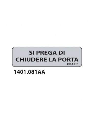 Cartello adesivo "Si prega di chiudere la porta grazie'' 17x4,5 cm Dixon Industries cf. 15 pz - 1401.081AA  - 1