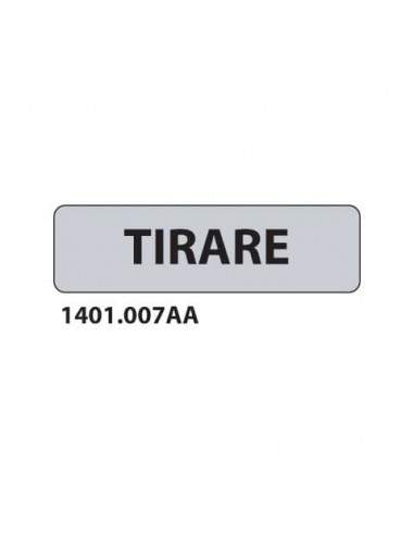 Cartello adesivo per interni "Tirare" 17x4,5 cm Dixon Industries conf. 15 pezzi - 1401.007AA  - 1