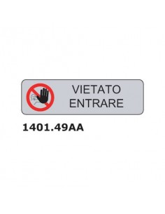 Cartello adesivo per interni "Vietato entrare" 17x4,5 cm Dixon Industries conf. 15 pezzi - 1401.049AA  - 1