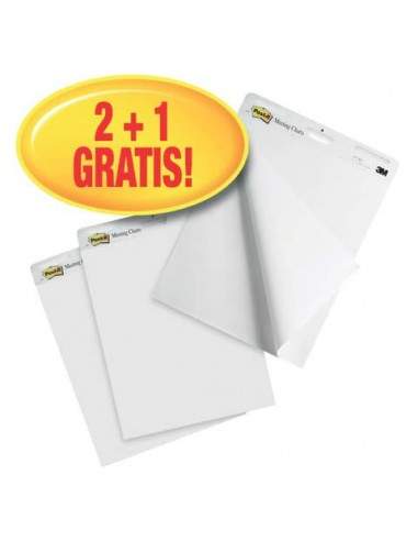 Blocchi lavagna Post-it® Meeting Chart bianco 63,5x77,5 cm 30 fogli Promo Pack 2+1 GRATIS - 7000081684 Post-It - 1