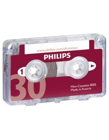 Mini cassette per registratori analogici 2x15 min PHILIPS nero/rosso LFH0005 Philips - 1