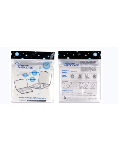 Custodia Porta Mascherina Antibatterica - 130X130X14 mm - Bianco MASK CASE - 4