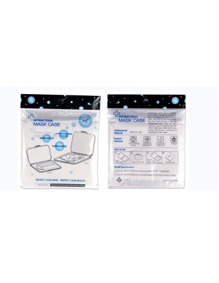 Custodia Porta Mascherina Antibatterica - 105X130X12 mm - Azzurro MASK CASE - 4