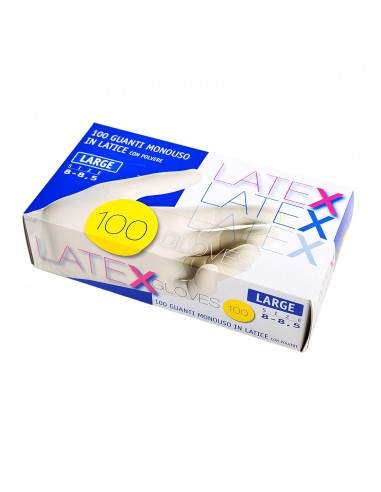 Guanti in lattice Icoguanti - Latex - L - DPI 1 cat. - bianco - esl / l (conf.100) Icoguanti - 2