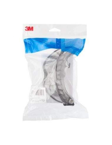 Occhiali a mascherina di protezione 3M 2890S, lente trasparente in PC (AS/AF), a tenuta di gas, banda elastica