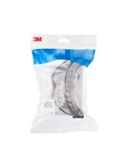 Occhiali a mascherina di protezione 3M 2890S, lente trasparente in PC (AS/AF), a tenuta di gas, banda elastica