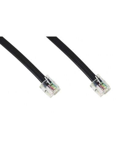 Cavo Telefonico Mt 2 Colore Nero Connettori Rj12 6/6
