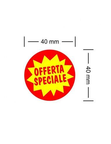 Rotolo da 1000 etichette tonde diameteo 40- My Label - Carta Patinata - d.i. 40 - adesivo permanente - Stampa Offerta Speciale