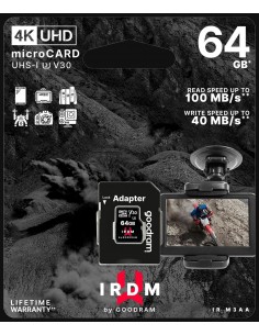 microSD 64GB CARD UHS I U3 + adapter - retail bliste Goodram - 1