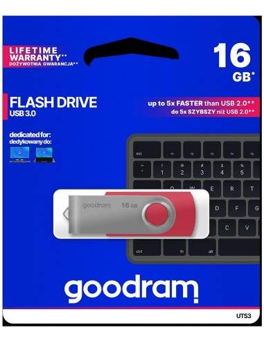 Pendrive GoodRAM 16GB UTS3 RED USB 3.0 - retail blister Goodram - 1